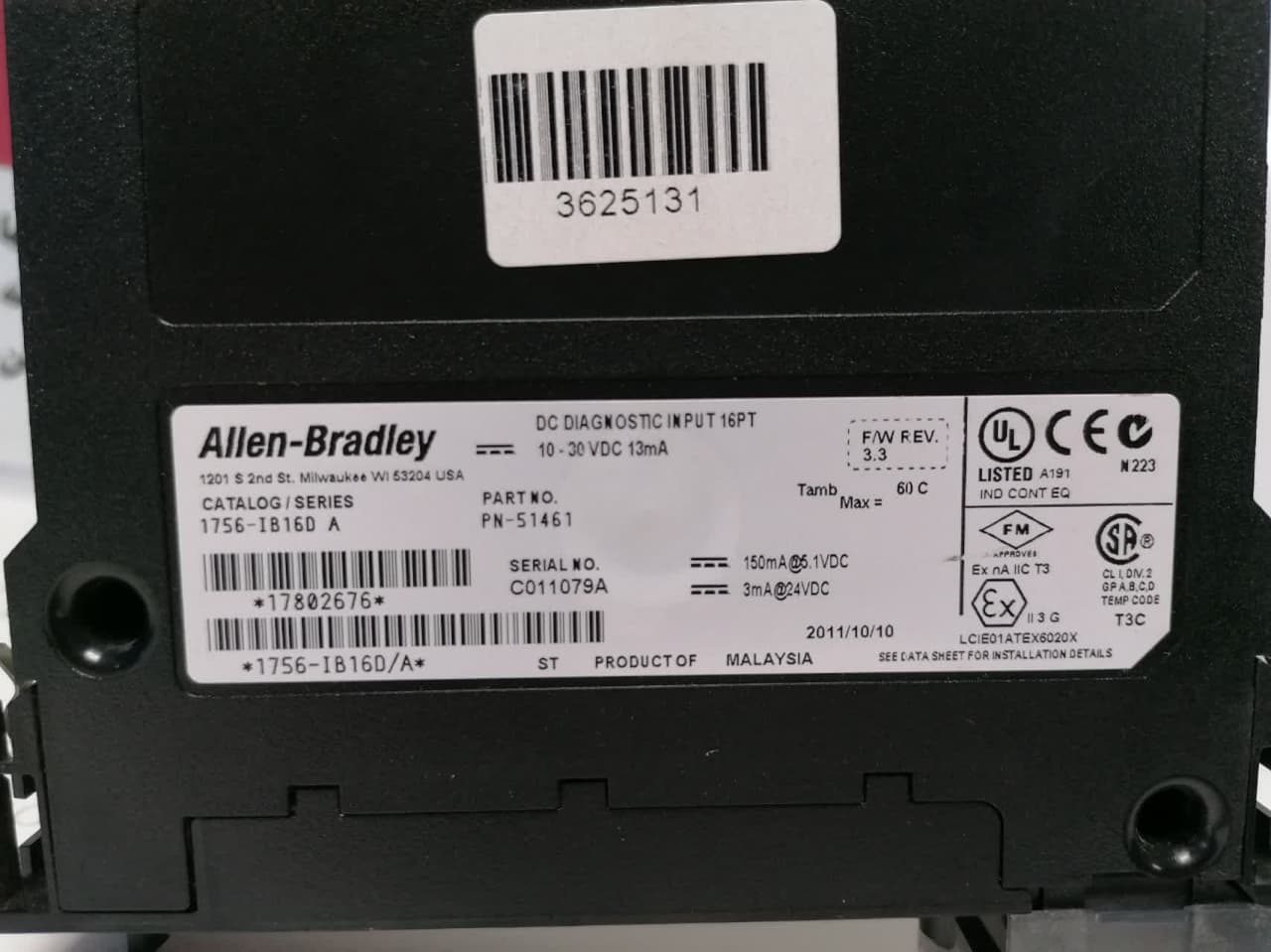 ماژول ورودیDC	1756-IB16DA