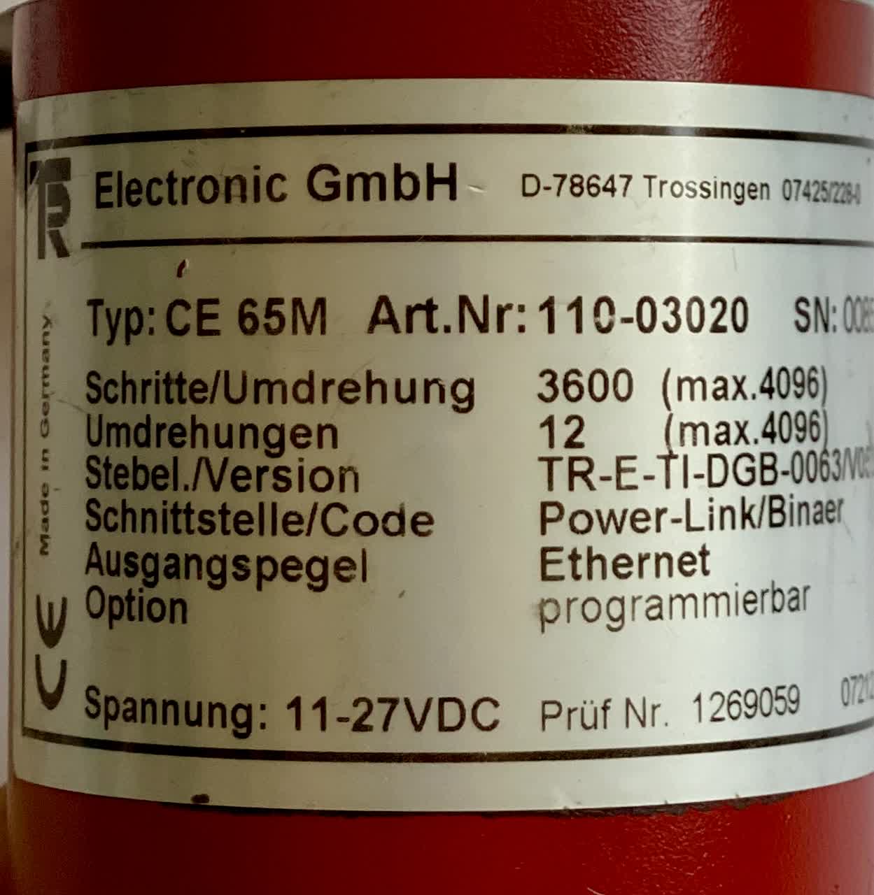 اینکدر  CE65M  TR ELECTRONIC GMBH,ART.Nr: 110-03020,ENCODER,11-27VDC,PROGRAMMABLE